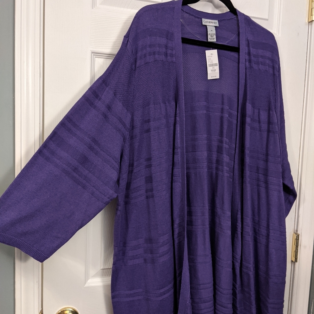 Catherine's, 3X, purple cardigan